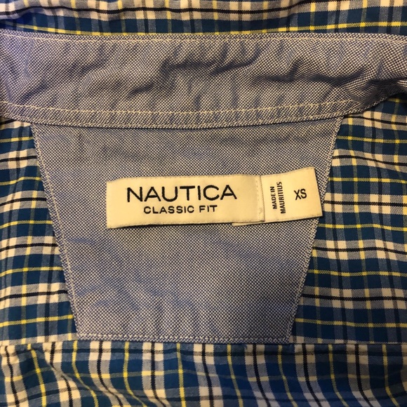Men’s blue and yellow button up from Nautica - Picture 2 of 4